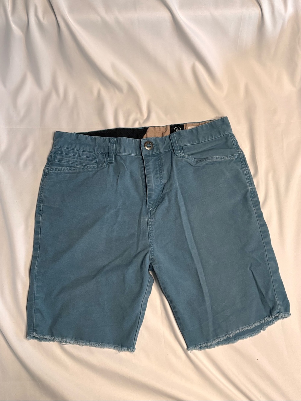 Volcom Teal Flat Front Men's Shorts